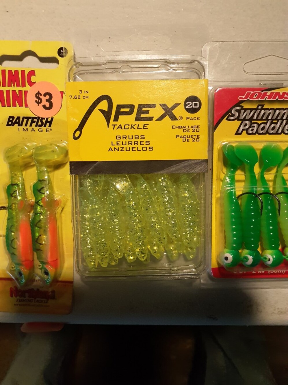 Tackle Glow Green Grubs Soft Plastic Lures